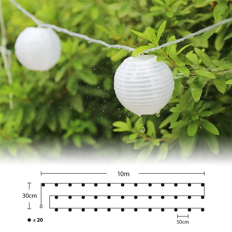 Salcar LED Laternen Lichterkette Outdoor mit Batterie – Timer & 8 Modi, Wetterfest für Hochzeit, Garten, Balkon, Terrasse