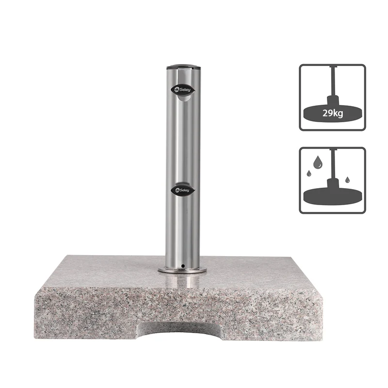 Sekey Granit Sonnenschirmständer 25 kg – Rechteckiger Betonschirmständer für Balkon & Terrasse