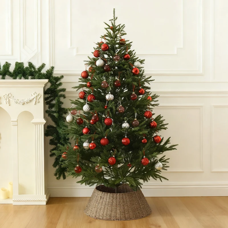 Salcar Weihnachtsbaumdecke aus Seegras – Handgefertigter Weihnachtsbaumrock in Natur, Ø 60 / 68 cm, Stilvolle Abdeckung für den Baumständer