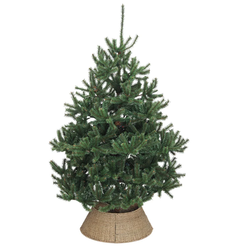 Salcar Weihnachtsbaumdecke aus Seegras – Handgefertigter Weihnachtsbaumrock in Natur, Ø 60 / 68 cm, Stilvolle Abdeckung für den Baumständer