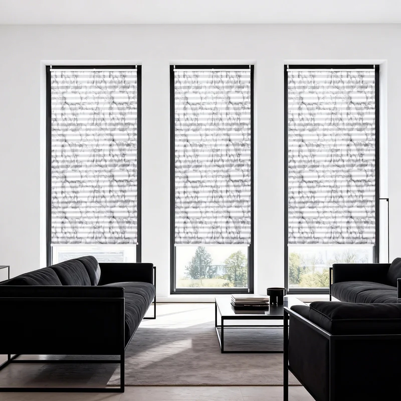 Sekey Plissee ohne Bohren Lichtschutz Rollo Klemmfix aus Vliesstoff für Fenster & Türen, in grauer Marmoroptik