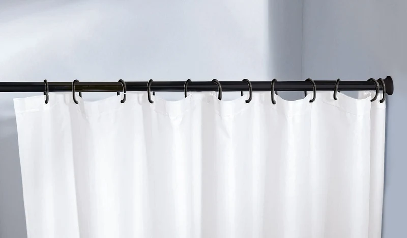 Duschvorhang-Ringe Schwarz Set 12-teilig