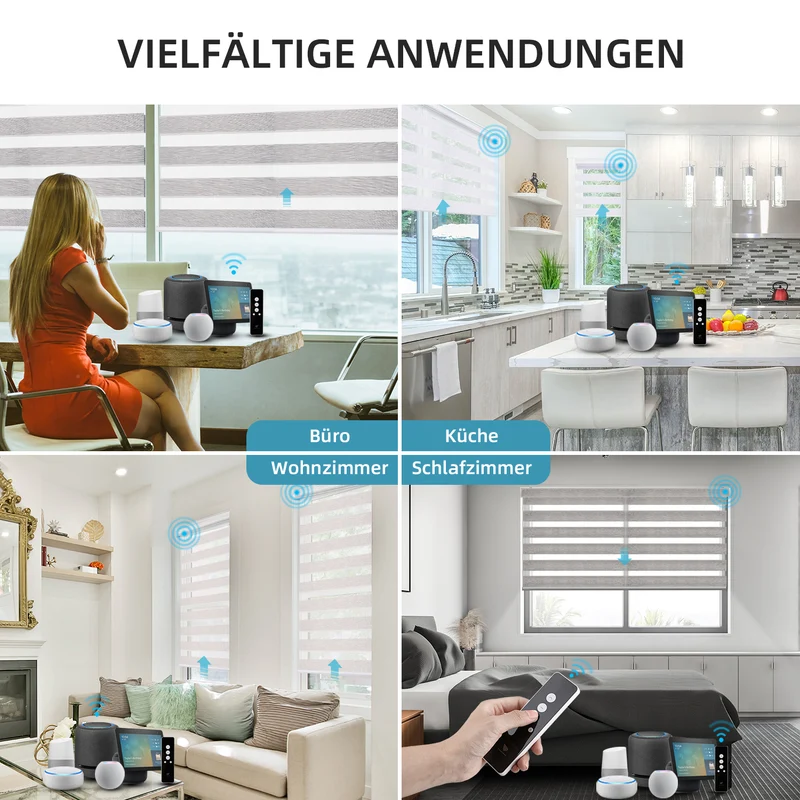 SmartWings Smart Zebra Doppelrollos elektrisch 60% lichtdurchlässig 75mm Eloise