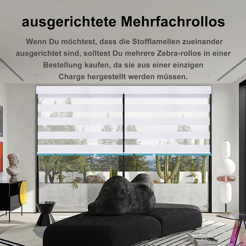 SmartWings Smart Zebra Doppelrollos elektrisch 60% lichtdurchlässig 75mm Eloise