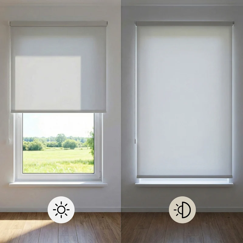 Sekey Klemmfix Seitenzugrollo in Leinenoptik Weiß – Lichtdurchlässiges Rollo ohne Bohren mit Klemmträgern & Schraubmontage, Uni Fensterrollo aus Papier-Polyester-Stoff