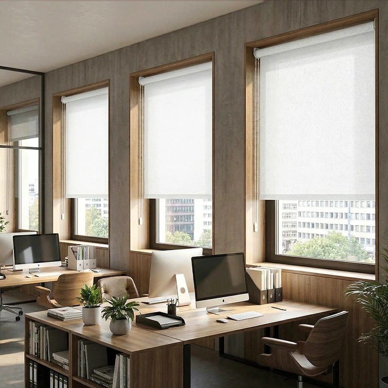 Sekey Klemmfix Seitenzugrollo in Leinenoptik Weiß – Lichtdurchlässiges Rollo ohne Bohren mit Klemmträgern & Schraubmontage, Uni Fensterrollo aus Papier-Polyester-Stoff