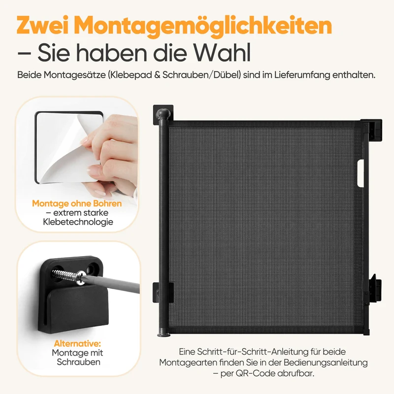 Sekey Ausziehbares Treppenschutzgitter 0–200 cm – TÜV-zertifiziertes Baby- & Haustiergitter, 97 cm hoch, ohne Bohren, für Treppe, Tür & breite Durchgänge