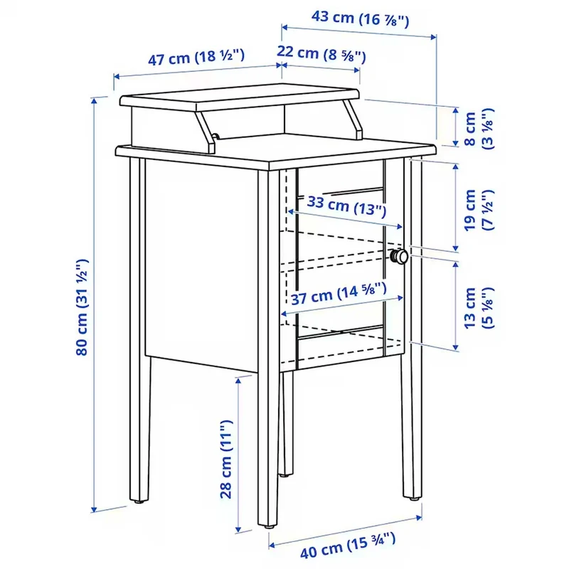Olderdalen nightstand gray
