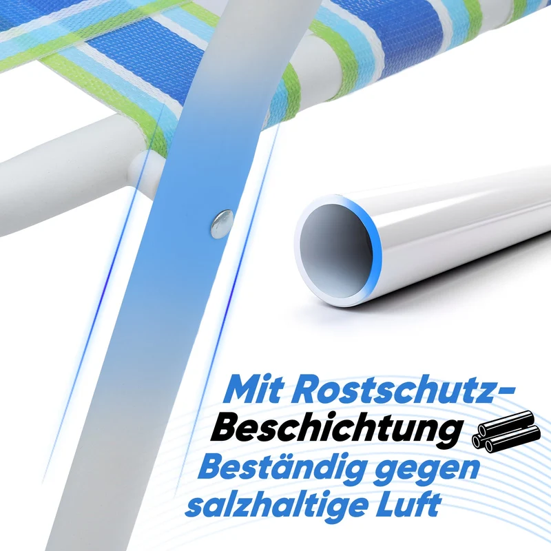 Sekey Faltbarer Campingstuhl mit Teakholz-Armlehnen – Bequemer Strand- & Gartenstuhl, atmungsaktiv & tragbar
