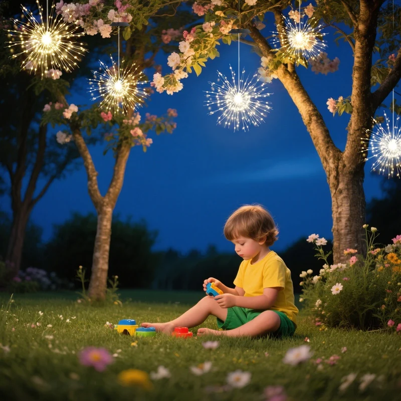Salcar Solar LED Feuerwerkslichter warmweiß – 90 LEDs, IP44 wasserdicht, mit Haken, Automatik & Blinkmodus, 50 cm Deko für Garten, Balkon & Weihnachten