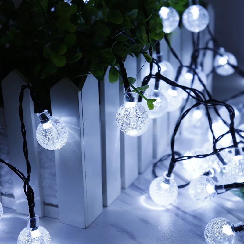 Salcar LED Lichterkette kaltweiß, solarbetrieben, wasserdicht – Ideal für Garten, Terrasse, Party & Weihnachten