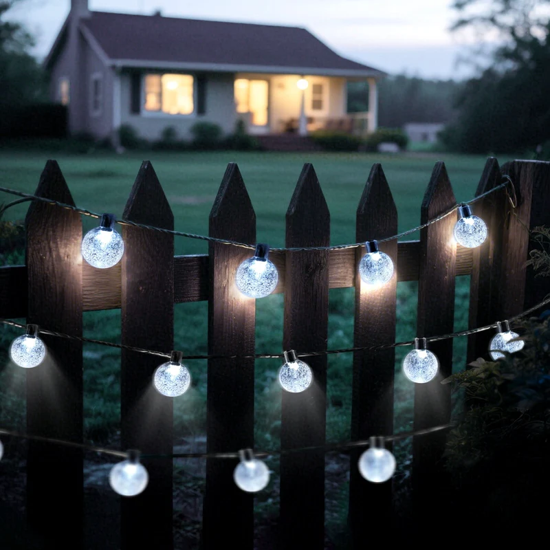 Salcar LED Lichterkette kaltweiß, solarbetrieben, wasserdicht – Ideal für Garten, Terrasse, Party & Weihnachten