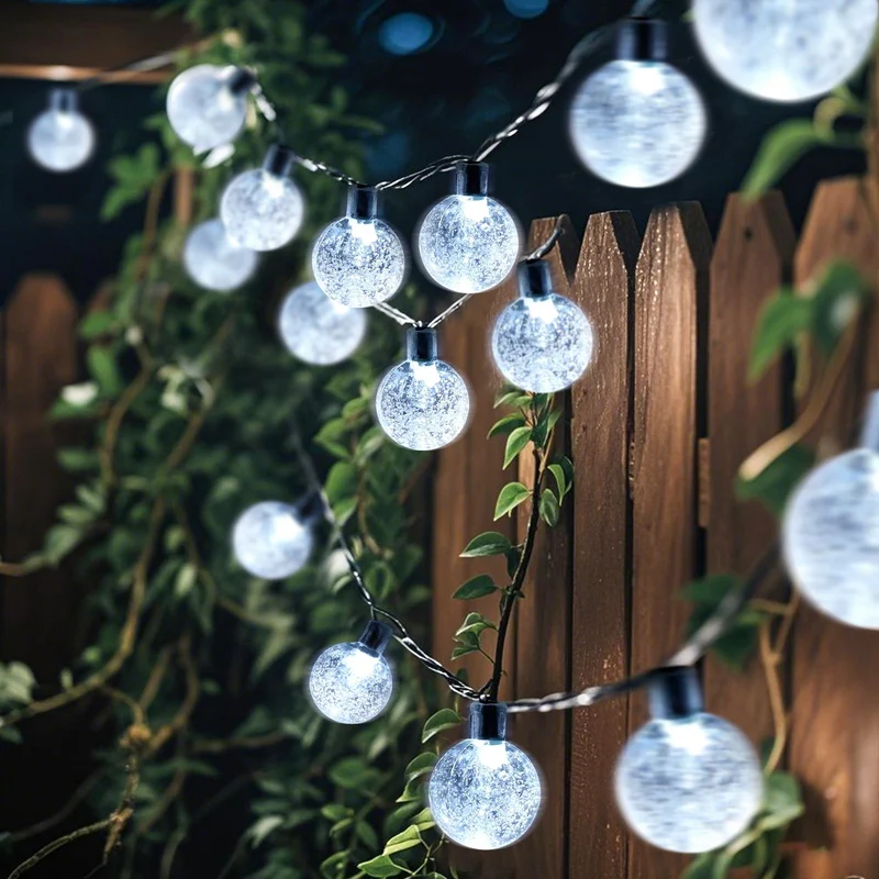 Salcar LED Lichterkette kaltweiß, solarbetrieben, wasserdicht – Ideal für Garten, Terrasse, Party & Weihnachten