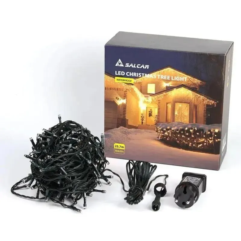 Salcar 5/10/15/23/40/60/80/100m Lichterkette, 50/150/220/360/640/1000/1330/1660 LEDs, 31V GS-zertifizierte Stromversorgung