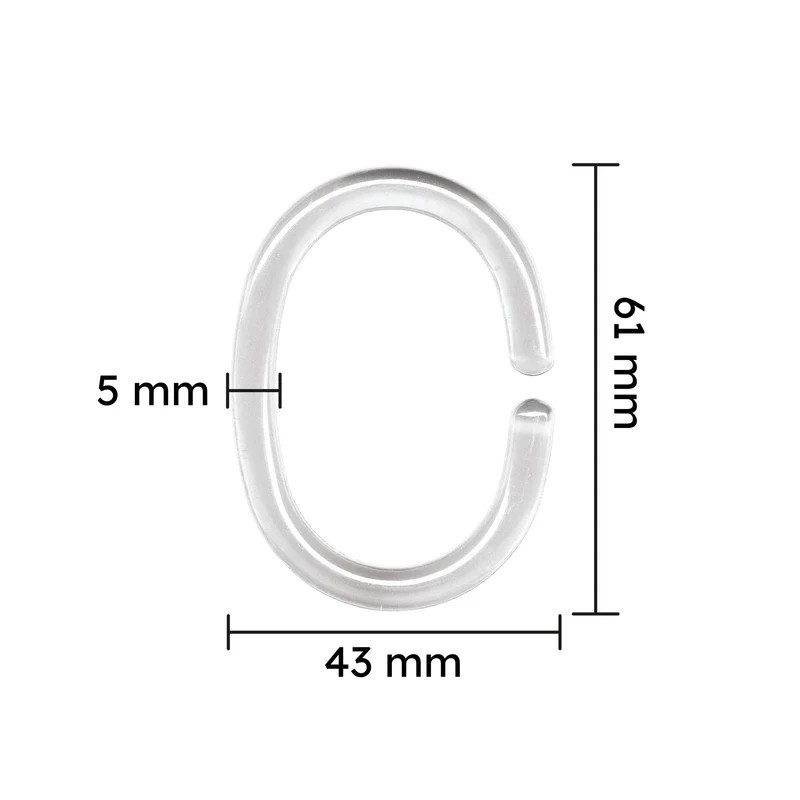 Doppelpack Duschvorhang-Ringe Glasklar Set 24-teilig