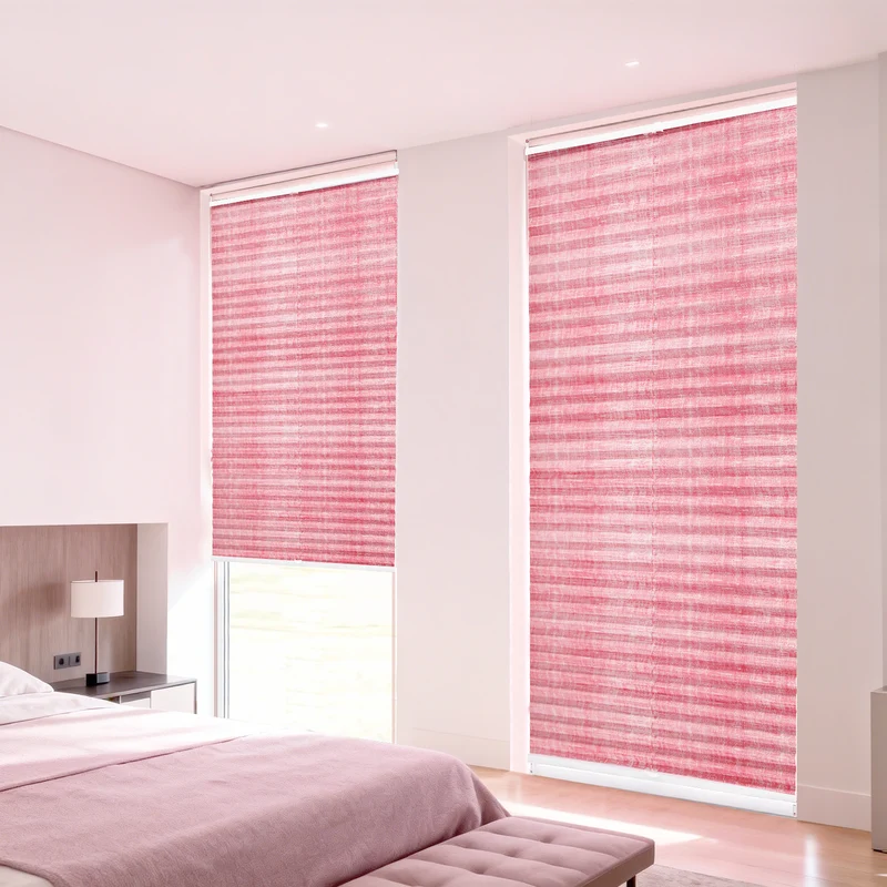 Sekey Plissee ohne Bohren Lichtschutz Rollo Klemmfix aus Vliesstoff für Fenster & Türen, Rosa
