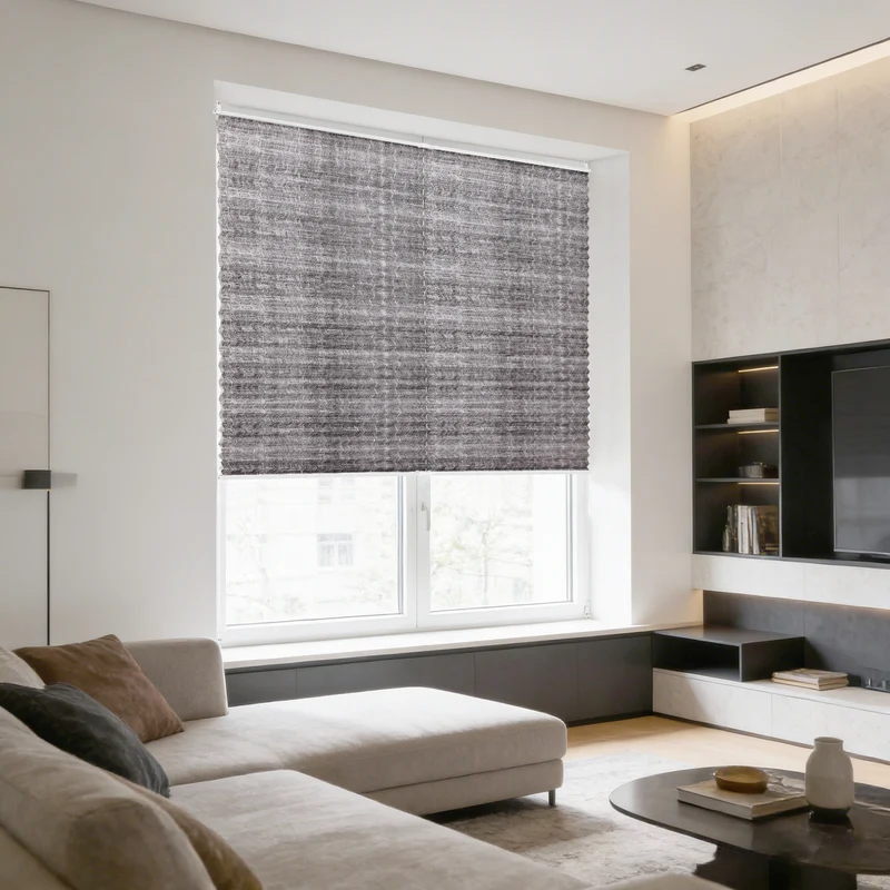 Sekey Plissee ohne Bohren, Lichtschutz Rollo Klemmfix aus Vliesstoff für Fenster & Türen, in dunkelgrau