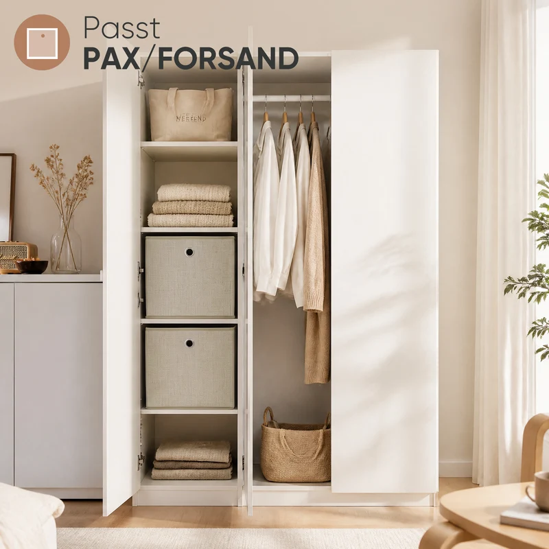 Sekey Aufbewahrungsboxen 6er Set 33 × 33 × 33 cm – Faltbare Stoffboxen mit Grifföse, stabile Ordnungsboxen für Kallax-Regale, Beige