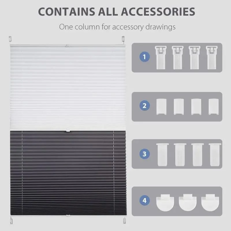 Sekey Plissee Day & Night Doppelplissee ohne Bohren, Klemmfix Fensterplissee mit frei umschaltbarer Verdunkelung, Lichtdurchlässig, 100 % blickdicht, Verspannt