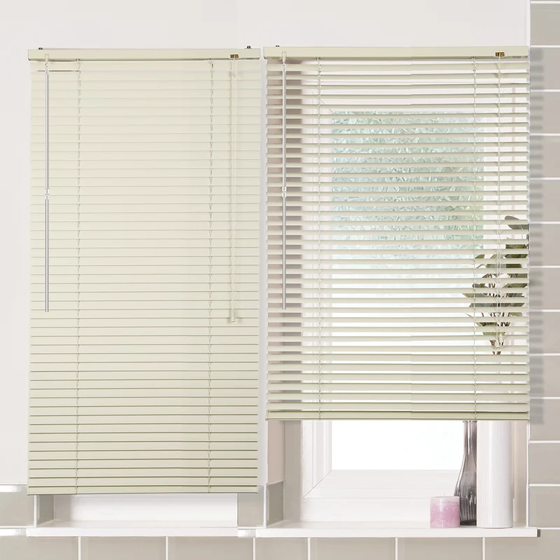 Sekey Aluminium-Jalousie ohne Bohren, 25mm Alu-Lamellen, Creme