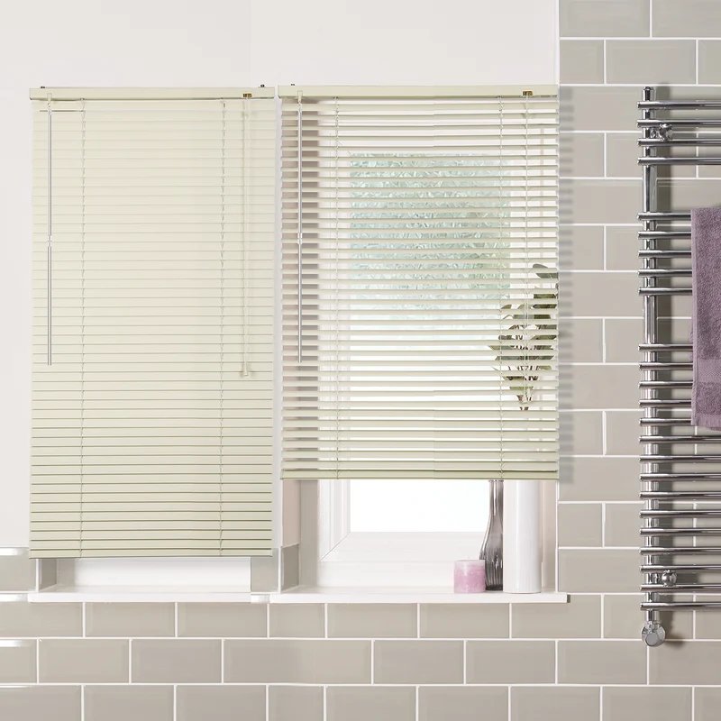 Sekey Aluminium-Jalousie ohne Bohren, 25mm Alu-Lamellen, Creme