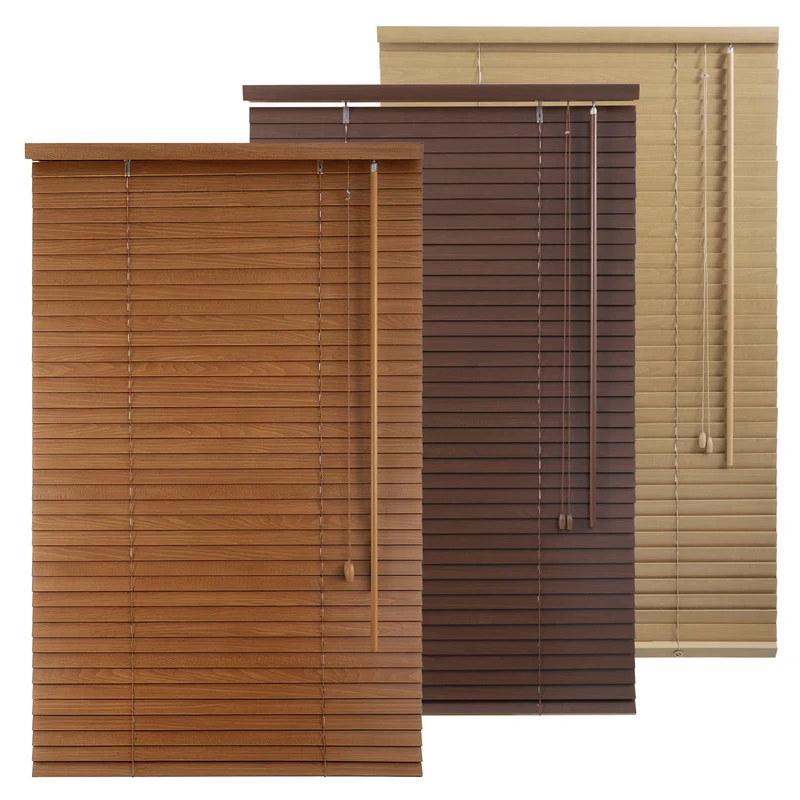 Sekey Holzjalousie Klemmfix ohne Bohren Echtholz Jalousie mit 35 mm Lamellen in Eichenoptik, flexible Montage für Fenster