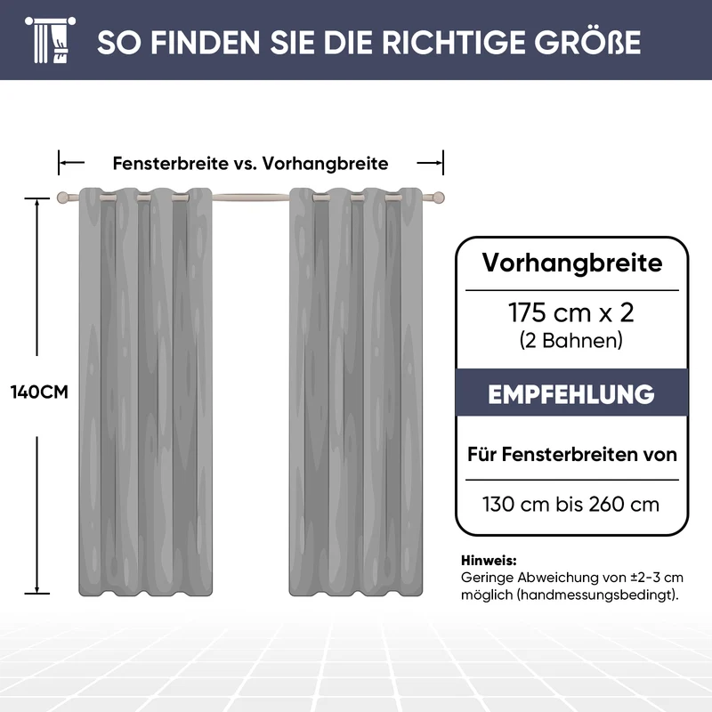 Sekey Verdunkelungsgardine mit Thermofunktion Blickdichter Vorhang in Hellgrau, 1-teilig