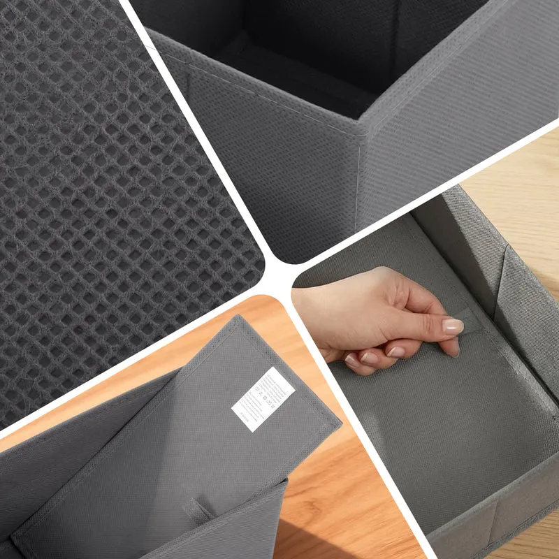 Sekey Aufbewahrungsboxen Set S 6er Stoffboxen in verschiedenen Größen | Faltbar, formstabil & ideal für Schubladen
