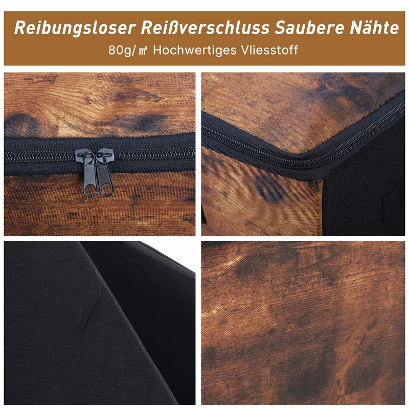 Sekey Aufbewahrungsboxen 3er Set mit Deckel | Stoffboxen 40 × 30 × 25 cm formstabil, faltbar & vielseitig einsetzbar