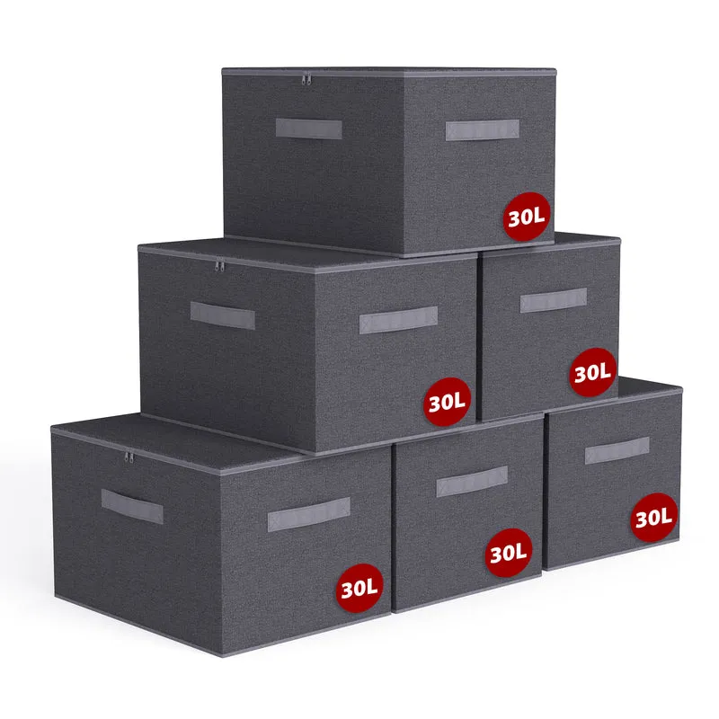 Sekey Aufbewahrungsboxen 3er Set mit Deckel | Stoffboxen 40 × 30 × 25 cm formstabil, faltbar & vielseitig einsetzbar