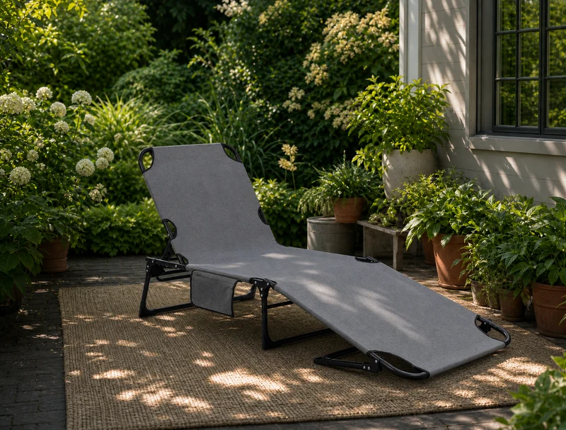 Sekey Campingliege Klappliege klappbar mit Matratze & Kopfkissen, 6-fach verstellbare Rückenlehne, Feldbett bis 150 kg, Gartenliege, Sonnenliege & Gästebett 190 × 68 cm