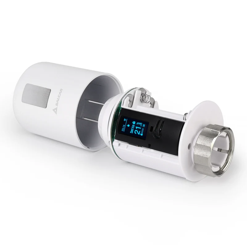 Salcar ZigBee Heizkörperthermostat Set 2er – Smartes Heizkörperthermostat mit Gateway & OLED-Display, Tuya Smart App, programmierbar, kompatibel mit Amazon Alexa & Google Assistant