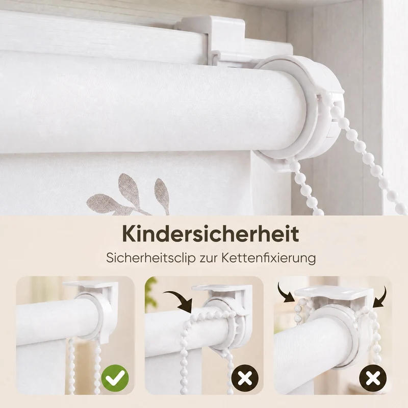Sekey Verdunklungsrollo mit Muster – Seitenzugrollo Klemmfix ohne Bohren, stufenlos verstellbar, 4 Designs, Sicht- & Sonnenschutz