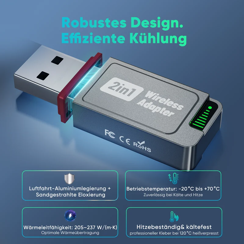 Salcar 2-in-1 Wireless Adapter für CarPlay & Android Auto – 2025 Upgrade, Dualband 5,8 GHz Auto-Dongle, ultrabreite Fahrzeugkompatibilität ab Baujahr 2016