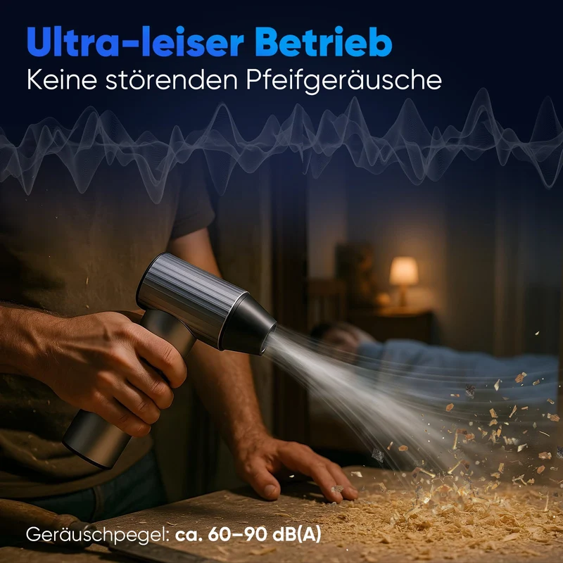 Salcar Elektrisches Staubgebläse X7 – Tragbares 3-Gang Air Duster mit Ultrakurzer Laufzeit für PC, Auto & Outdoor