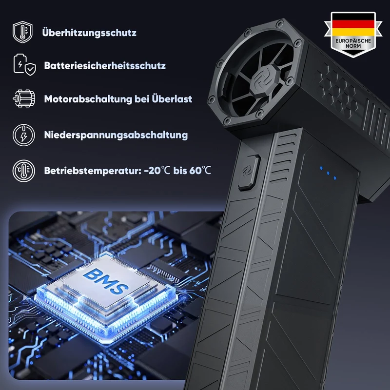 Salcar Elektrischer Air Duster X3 mini mit 110.000 U/min – Tragbares & Wiederaufladbares Staubgebläse mit Turbomodus für PC, Auto & Haushalt