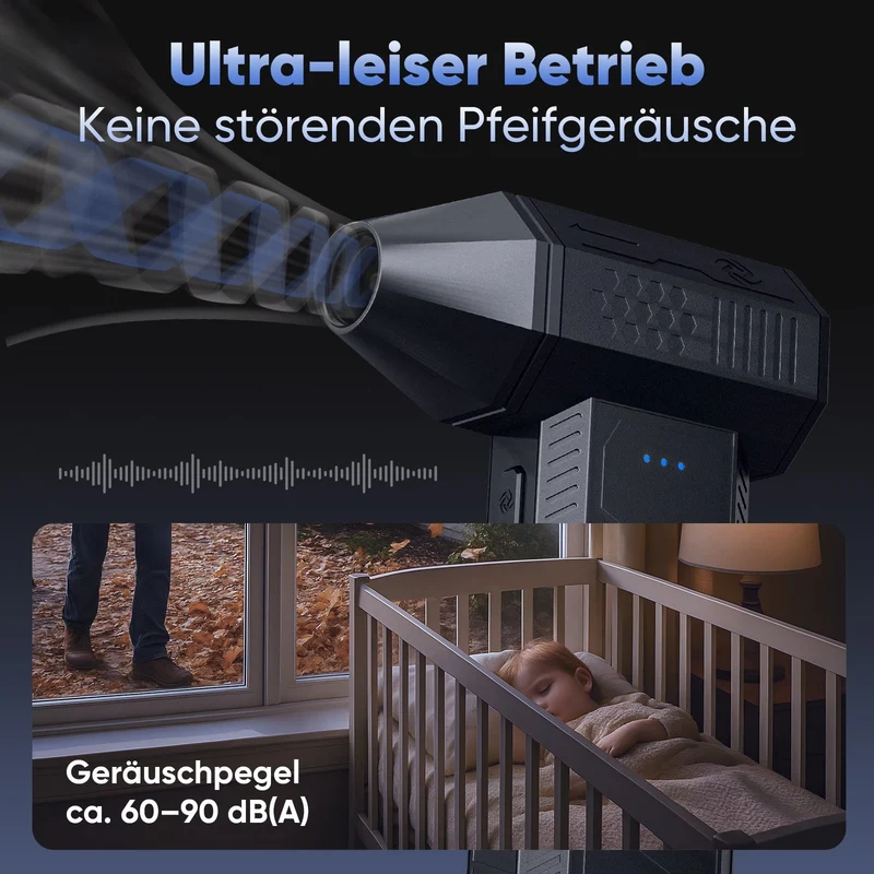Salcar Elektrischer Air Duster X3 mini mit 110.000 U/min – Tragbares & Wiederaufladbares Staubgebläse mit Turbomodus für PC, Auto & Haushalt