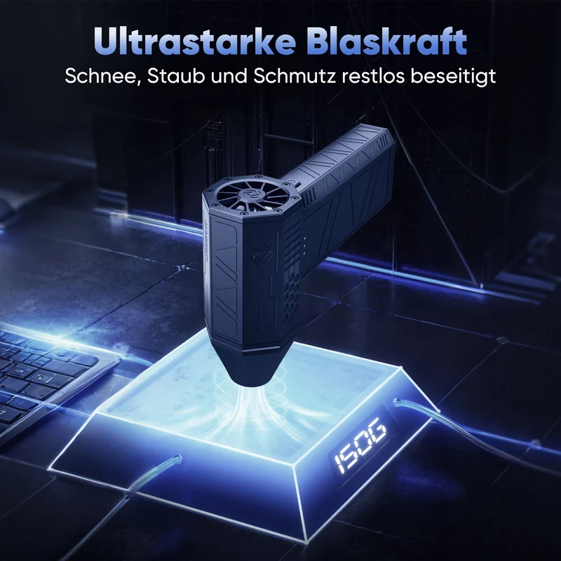 Salcar Elektrischer Air Duster X3 mini mit 110.000 U/min – Tragbares & Wiederaufladbares Staubgebläse mit Turbomodus für PC, Auto & Haushalt