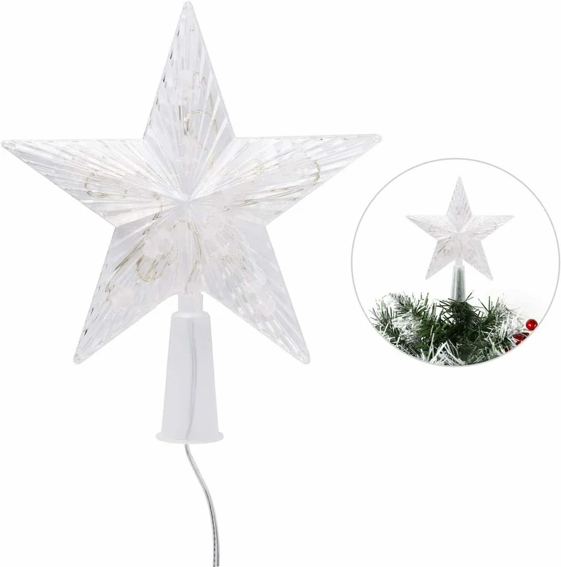Salcar 3m LED Weihnachtsbaum-Lichterkette mit 10 Girlanden, Sternspitze & 360 LEDs – 8 Modi, Warmweiß, Sicher & Energiesparend