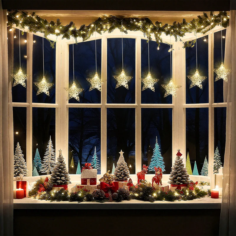 Salcar LED-Sterne 3er-Set Ø15 cm – Warmweiße Fensterdeko mit Netzstecker & Timer, Superhelle LEDs, Weihnachtsdeko für Innen & Außen