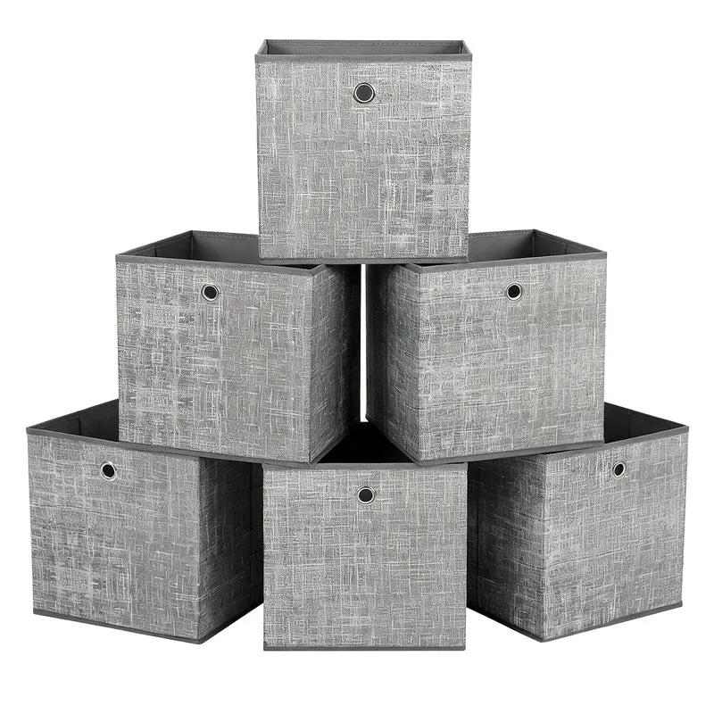 Sekey Aufbewahrungsboxen 6er Set Faltbare Stoffboxen 30 × 30 × 30 cm, stabil & vielseitig für Regale und Schränke