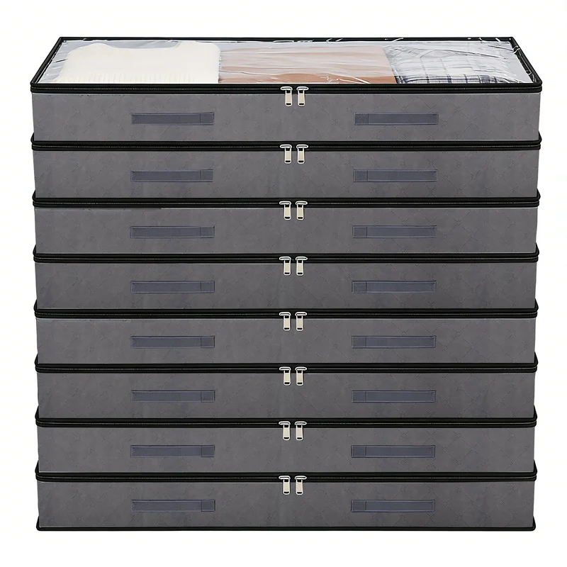 Sekey Unterbett-Aufbewahrungsboxen 90L, atmungsaktiv, modular, ideal für Kleidung, Bettwäsche & saisonale Textilien