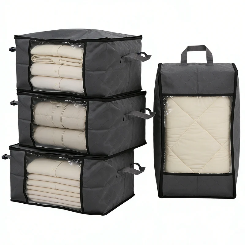 Sekey Unterbett-Aufbewahrungsboxen 60L & 90L Set für Kleidung, Bettwäsche und saisonale Textilien, Staub- und Feuchtigkeitsschutz