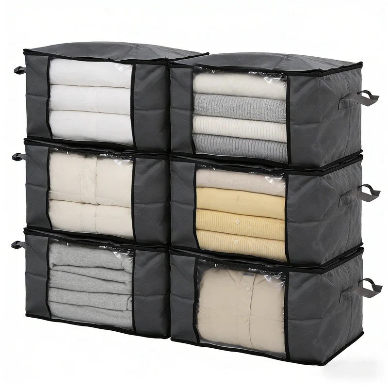 Sekey Unterbett-Aufbewahrungsboxen 60L & 90L Set für Kleidung, Bettwäsche und saisonale Textilien, Staub- und Feuchtigkeitsschutz
