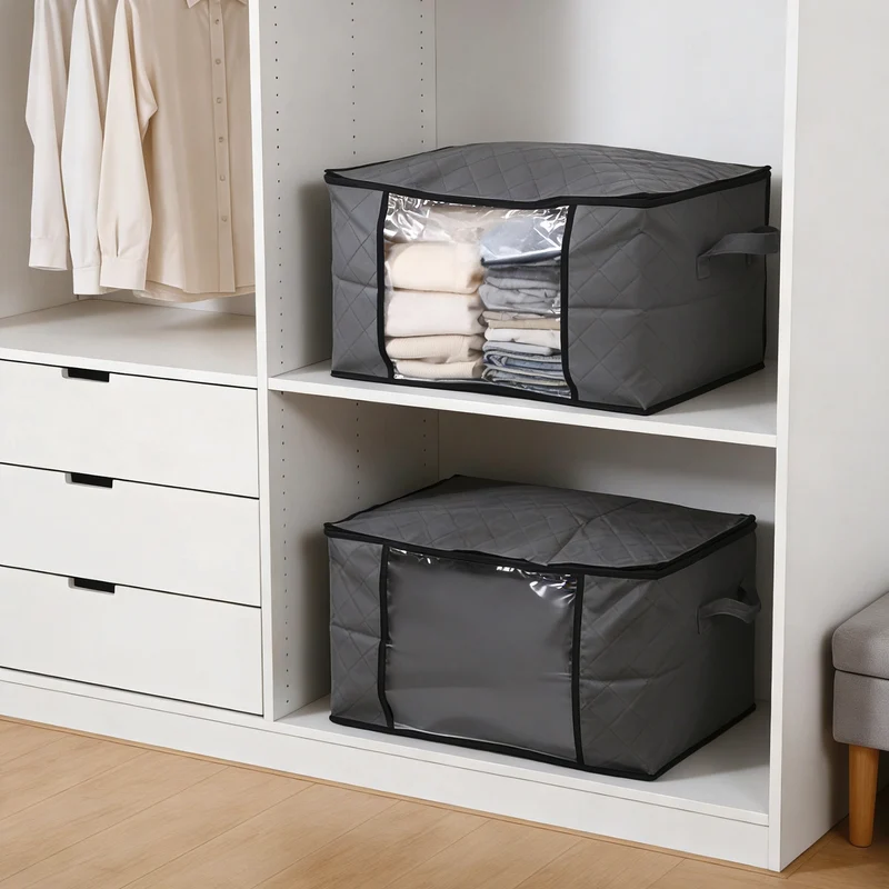 Sekey Unterbett-Aufbewahrungsboxen 60L & 90L Set für Kleidung, Bettwäsche und saisonale Textilien, Staub- und Feuchtigkeitsschutz
