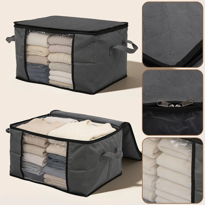 Sekey Unterbett-Aufbewahrungsboxen 60L & 90L Set für Kleidung, Bettwäsche und saisonale Textilien, Staub- und Feuchtigkeitsschutz