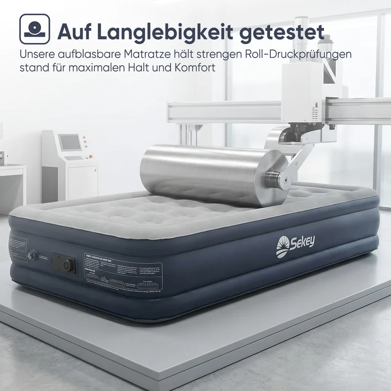 Sekey XXL Luftmatratze selbstaufblasend 1 Person 203×102×40 cm, extra hohes Luftbett Einzelbett mit integrierter elektrischer Pumpe, beflockte Oberfläche, schnell aufblasbar & platzsparend
