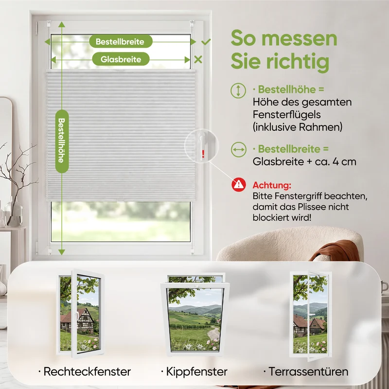 Salcar Wabenplissee Weiß ohne Bohren – Verdunkelungsplissee Thermo Doppelplissee Klemmfix für Fenster & Türen, Up & Down Plissee mit Hitze- und Schallschutz