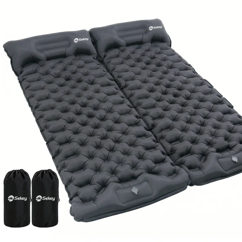 Sekey Selbstaufblasbare Isomatte 200×70×10 cm – Ultraleicht, Komfortabel & Grau für Camping, Trekking & Outdoor