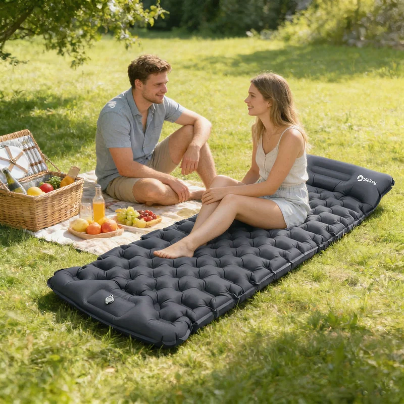 Sekey Selbstaufblasbare Isomatte 200×70×10 cm – Ultraleicht, Komfortabel & Grau für Camping, Trekking & Outdoor